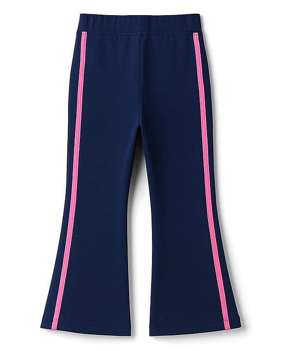 Babyhug 100% Cotton Terry Knit Half Sleeves Top & Track Pants Set with 98 Text Print - Navy Blue