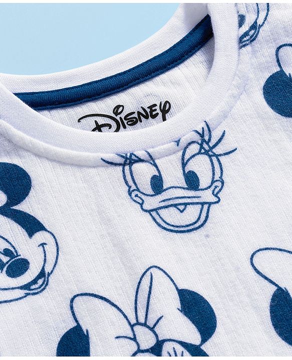 Babyhug Disney Full Sleeves Thermal Vest With Minnie & Daisy Graphics - White