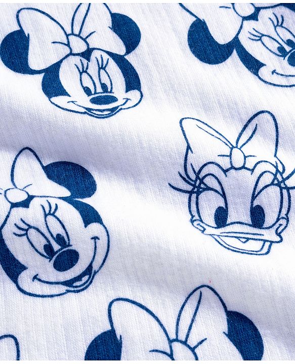 Babyhug Disney Full Sleeves Thermal Vest With Minnie & Daisy Graphics - White