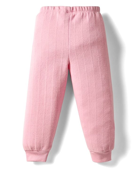 Babyhug Disney Full Sleeve Front Open Thermal Vest & Pant Set With Minnie Mouse Graphic - Pink