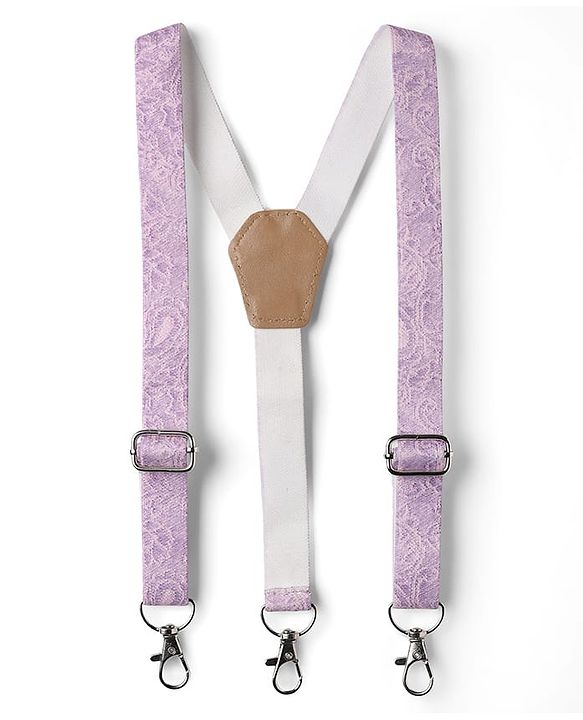 Babyhug Cotton Woven Full Sleeves Party Shirt with Suspender & Bow - Purple
