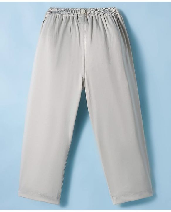 Babyhug Cotton Poplin Full Sleeves Solid Color Shirt & Stretchable Trouser with Bow & Suspender - Pink & Grey