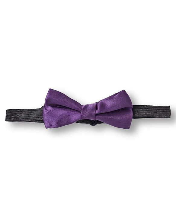 Babyhug Cotton Woven Full Sleeves Poplin Solid Party Shirt & Stretchable Trouser With Bow & Suspender - Purple & Cream