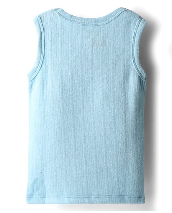 Babyhug Disney Sleeveless Thermal Vest & Pant with Lion King Graphic - Light Blue