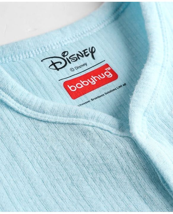 Babyhug Disney Full Sleeve Front Open Thermal Vest with Winnie the Pooh Graphic - Light Blue