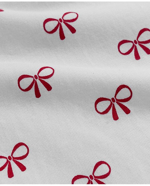 Babyhug 100% Cotton Knit Full Sleeves T-Shirts With Bow Print - White