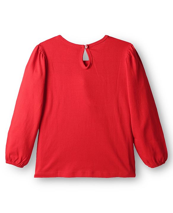 Babyhug 100% Cotton Knit Full Sleeves T-Shirts with Text & Heart Graphics Pack of 2 - Navy Blue & Red