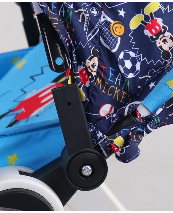 Babyhug Disney Mickey Mouse Rocking chair- Light Blue| Multi-Functional Rocker, Dining Chair, Walker, Cart & Seat| Reclining Seat| Infants & Toddlers of 0 to 3 Yrs| Wheels with Lock| Safety Harness