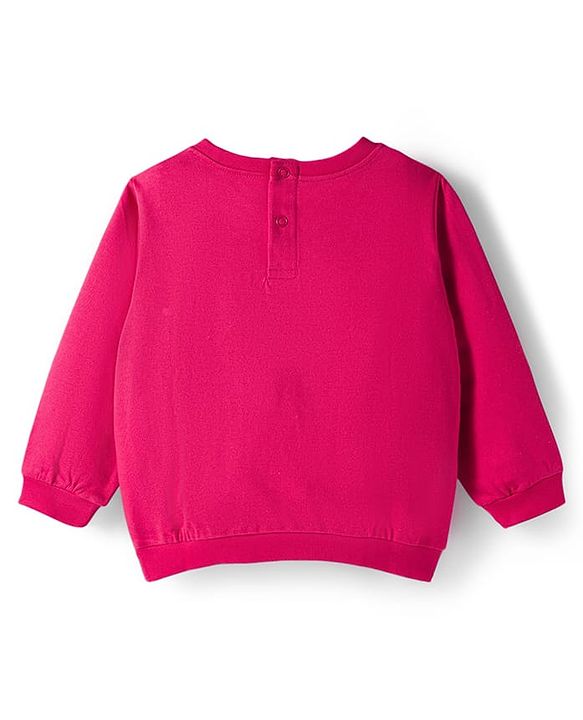 Babyhug Looper Knit Full Sleeves Rib at Neck Top & Jeans Set with Heart Print - Red & Blue