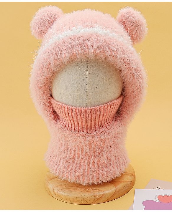 Babyhug Monkey Cap With Ear Applique Khaki - 12 cm Diameter