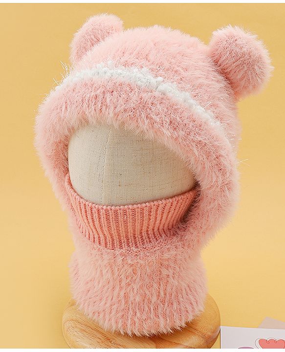 Babyhug Monkey Cap With Ear Applique Khaki - 12 cm Diameter