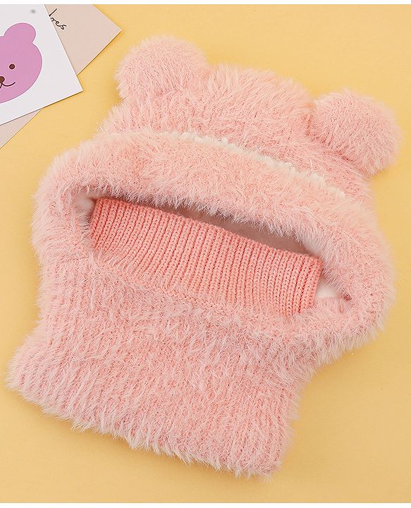 Babyhug Monkey Cap With Ear Applique Khaki - 12 cm Diameter
