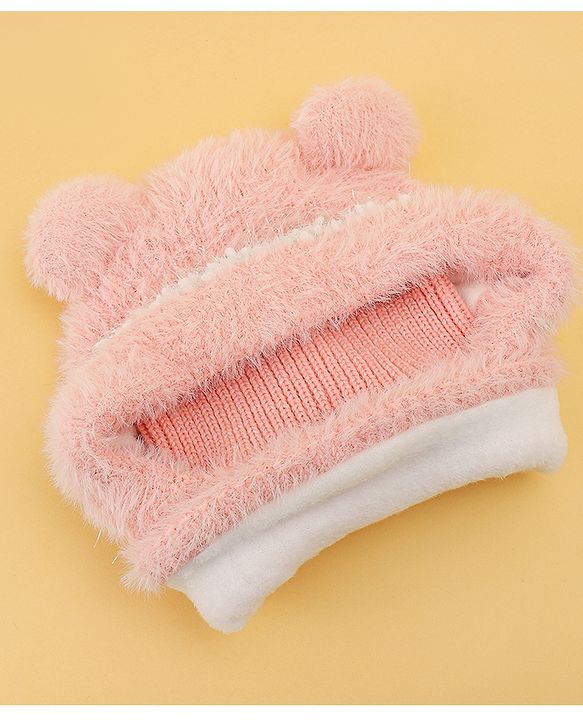 Babyhug Monkey Cap With Ear Applique Khaki - 12 cm Diameter
