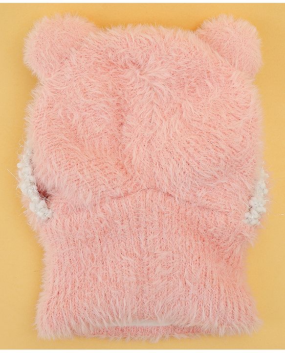 Babyhug Monkey Cap With Ear Applique Khaki - 12 cm Diameter