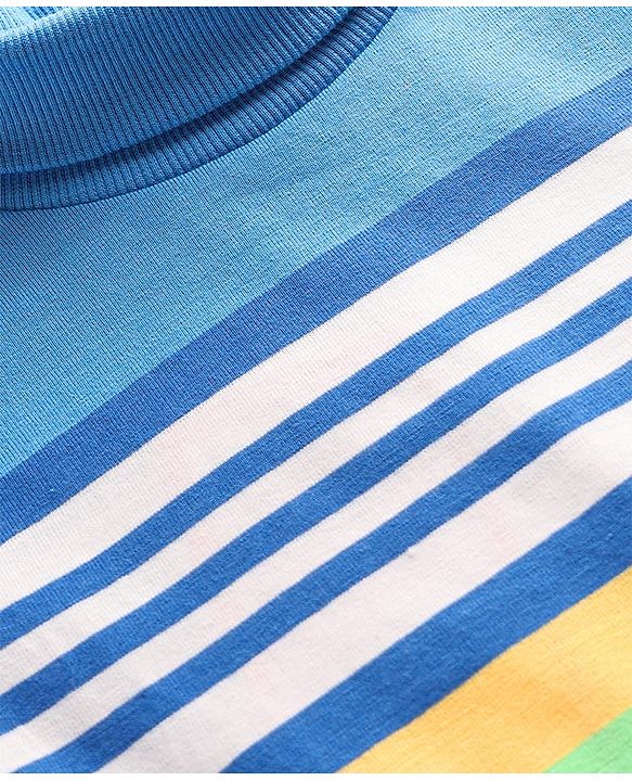 Babyhug Cotton Elastane Knit Full Sleeves Turtle Neck Winter Striped T-Shirt - Multicolor