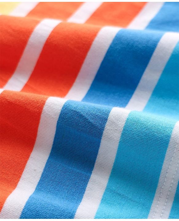Babyhug Cotton Elastane Knit Full Sleeves Turtle Neck Winter Striped T-Shirt - Multicolor