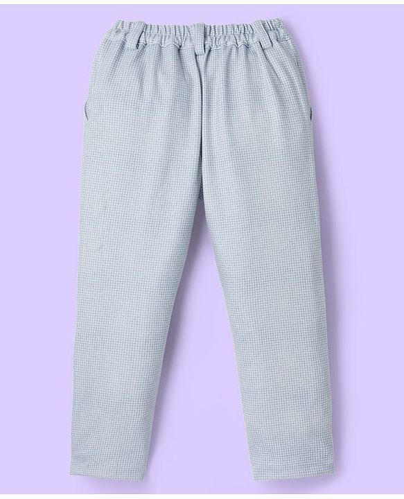 Babyhug Knit Full Sleeves 3 Piece Party Suit With Bow & Textured Print - Grey