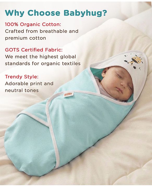 Babyhug Premium 100 % Cotton New Born Clothing Gift Set Astronaut Theme Brown - Pack of 8| Full Sleeve Set| Hooded Wrapper| Cap Bibs Mitten & Booties| Essential Clothing for 0 to 6 months
