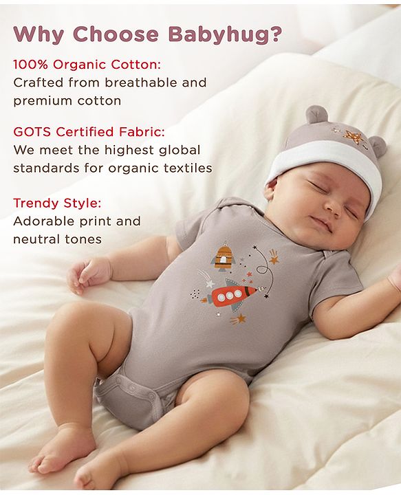 Babyhug Premium 100 % Cotton New Born Clothing Gift Set Sea Breeze Theme Blue - Pack of 8| Half Sleeve Set| Onesie| Cap Bibs Mitten & Booties| Essential Clothing for 0 to 6 months