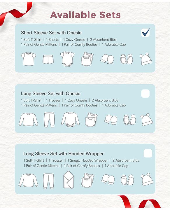 Babyhug Premium 100 % Cotton New Born Clothing Gift Set Sea Breeze Theme Blue - Pack of 8| Half Sleeve Set| Onesie| Cap Bibs Mitten & Booties| Essential Clothing for 0 to 6 months