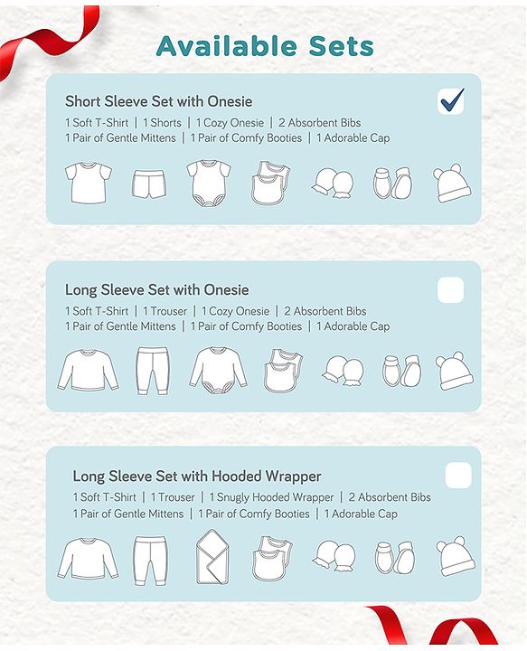 Babyhug Premium 100 % Cotton New Born Clothing Gift Set Sea Breeze Theme Blue - Pack of 8| Half Sleeve Set| Onesie| Cap Bibs Mitten & Booties| Essential Clothing for 0 to 6 months