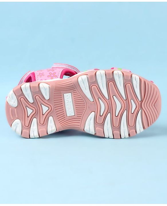 Cute Walk by Babyhug Velcro Closure Sandals with Floral Print - Pink
