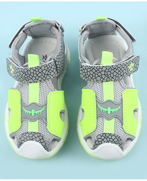 Cute Walk by Babyhug Printed Sandals with Velcro Closure - Grey