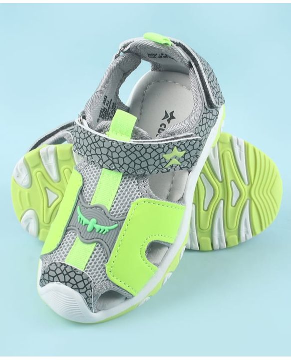 Cute Walk by Babyhug Printed Sandals with Velcro Closure - Grey