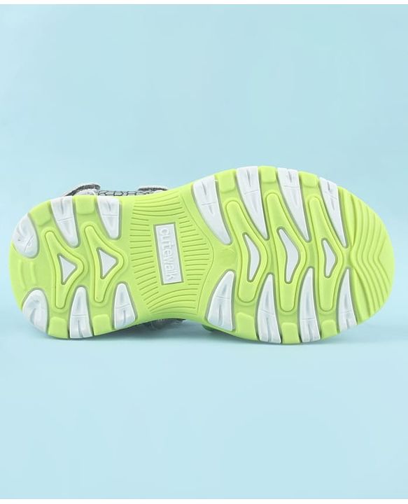 Cute Walk by Babyhug Printed Sandals with Velcro Closure - Grey