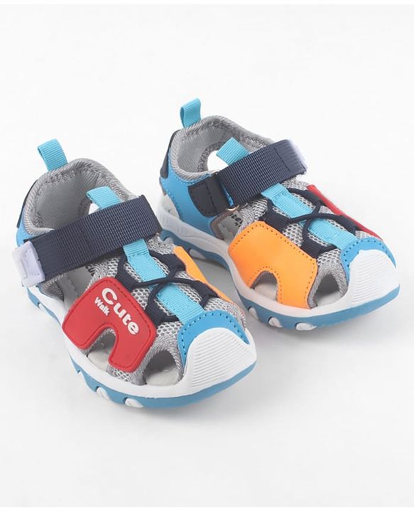 Cute Walk by Babyhug Sandals with Velcro Closure - Light Blue
