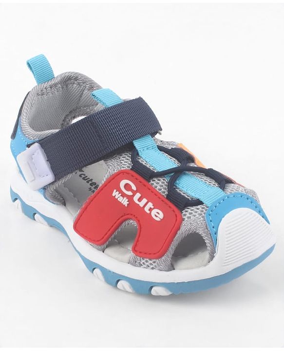 Cute Walk by Babyhug Sandals with Velcro Closure - Light Blue