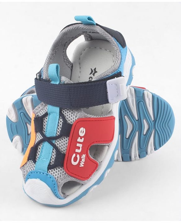 Cute Walk by Babyhug Sandals with Velcro Closure - Light Blue