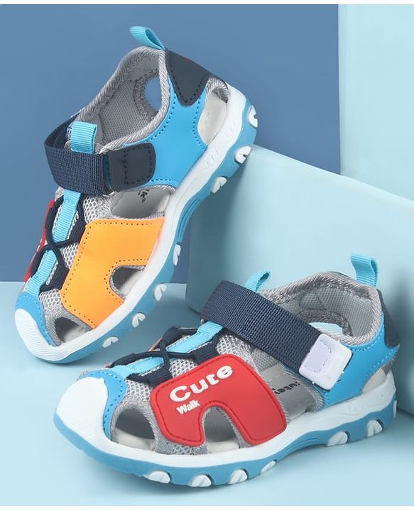 Cute Walk by Babyhug Sandals with Velcro Closure - Light Blue