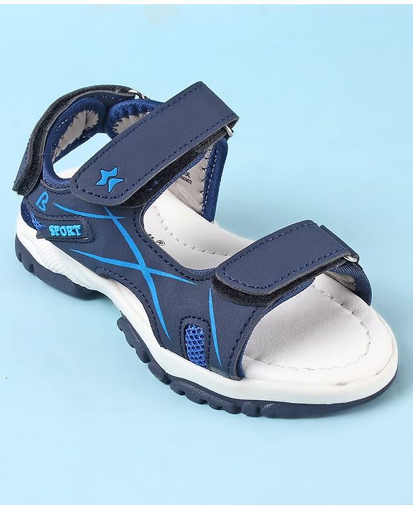 Cute Walk by Babyhug Velcro Closure Sandals with Sport Applique - Blue