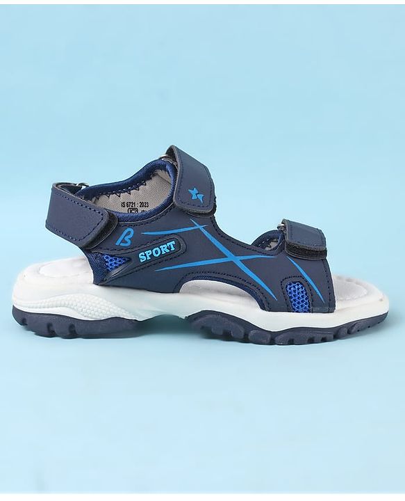 Cute Walk by Babyhug Velcro Closure Sandals with Sport Applique - Blue