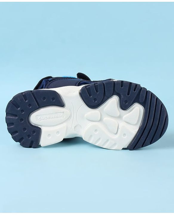 Cute Walk by Babyhug Velcro Closure Sandals with Sport Applique - Blue