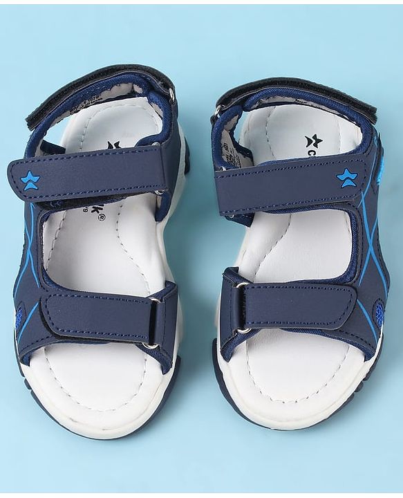 Cute Walk by Babyhug Velcro Closure Sandals with Sport Applique - Blue