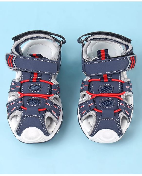 Cute Walk by Babyhug Velcro Closure Sandals - Navy Blue