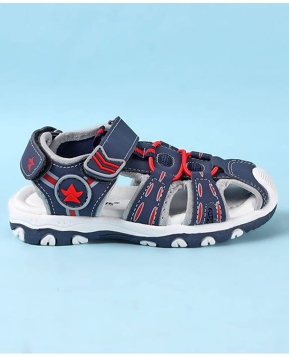 Cute Walk by Babyhug Velcro Closure Sandals - Navy Blue