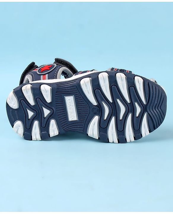 Cute Walk by Babyhug Velcro Closure Sandals - Navy Blue