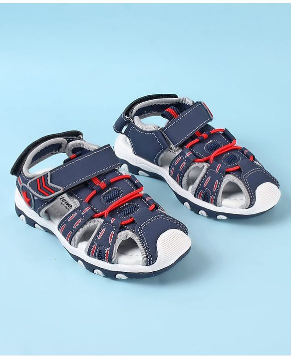 Cute Walk by Babyhug Velcro Closure Sandals - Navy Blue
