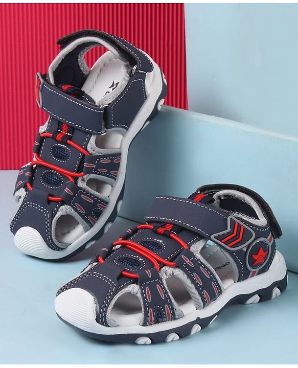 Cute Walk by Babyhug Velcro Closure Sandals - Navy Blue