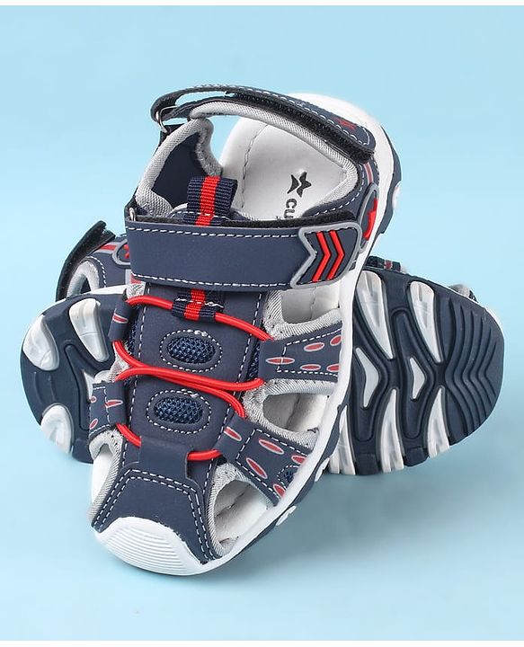Cute Walk by Babyhug Velcro Closure Sandals - Navy Blue