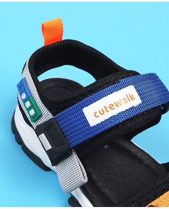 Cute Walk by Babyhug Velcro Closure Sandals - Blue & Orange