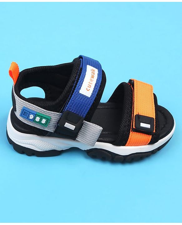 Cute Walk by Babyhug Velcro Closure Sandals - Blue & Orange