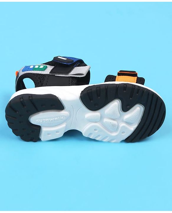 Cute Walk by Babyhug Velcro Closure Sandals - Blue & Orange