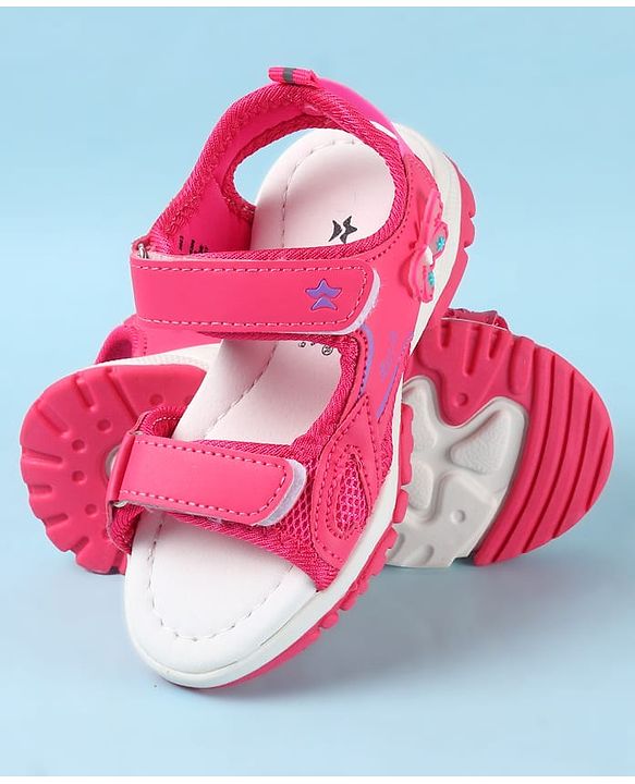 Cute Walk by Babyhug Velcro Closure Sandals with Butterfly Applique - Pink