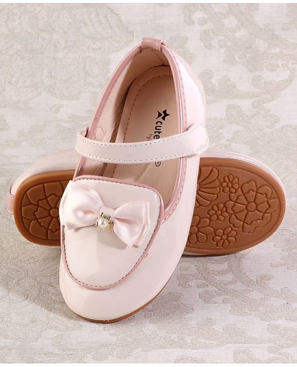 Cute Walk by Babyhug Ballerina With Velcro Closure & Bow Applique - Red