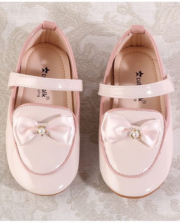Cute Walk by Babyhug Ballerina With Velcro Closure & Bow Applique - Red
