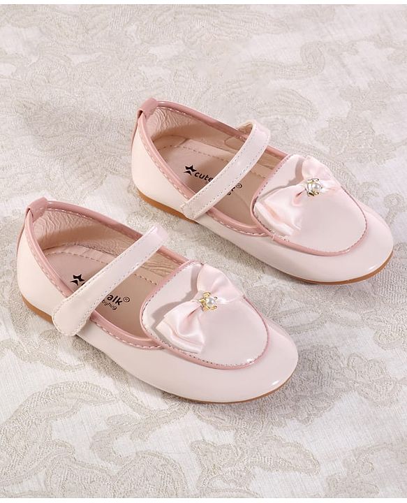 Cute Walk by Babyhug Ballerina With Velcro Closure & Bow Applique - Red